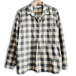MADEWELL Classic Ex-Boyfriend Button-Back Shirt Buffalo Check Plaid Sz L